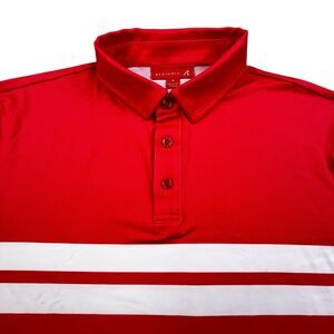 Redvanly Golf Polo Shirt Men Size Small Red Striped Stretch Performance